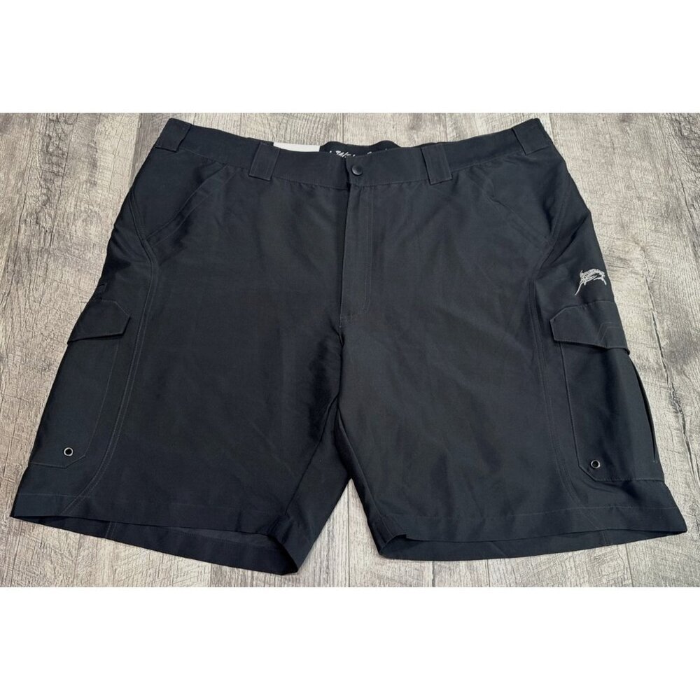 World Wide Sportsman Shorts Mens 46 Black Cargo Fishing Hiking Lightweight NEW